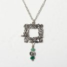 Necklace aquamarine green agate