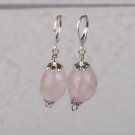 Sterling silver earrings rose quartz