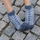 Women M Wool Warm Ankle Socks Reindeer Thick