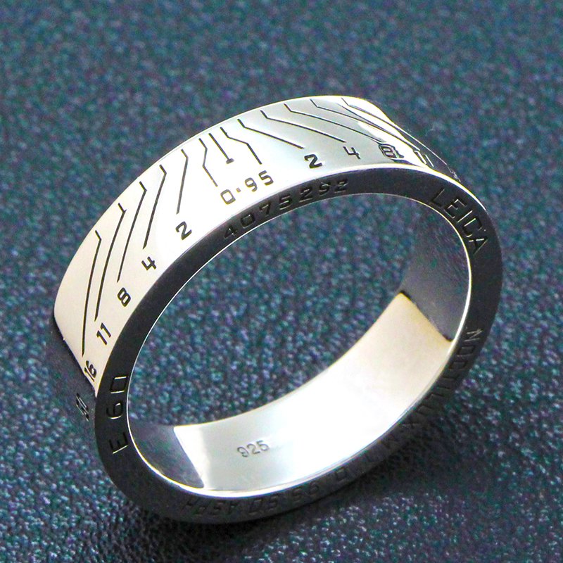 Women`s Camera Lens Sterling Silver Photographer design shutterbug E60 custom ring