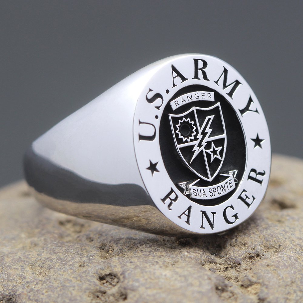 Vintage US Army Ranger USA Military 925 Sterling Silver Ring customized rings