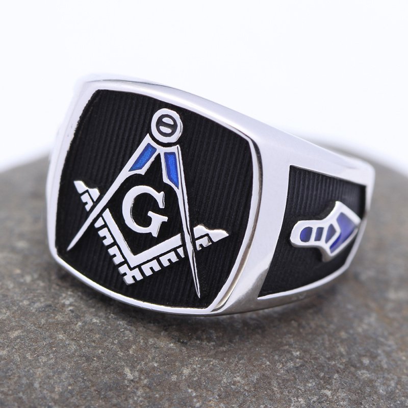 Ancient Freemasonry Blue Lodge Symbol Master Mason Masonic Sterling Silver Ring