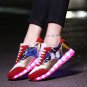 LED Light Up Hip-Hop Men Shoes Red Usb Charging