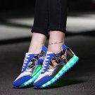 LED Light Up Hip-Hop Men Shoes Blue Usb Charging