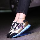 LED Light Up Hip-Hop Men Shoes Black Usb Charging
