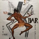 Paul Colin-Josephine Baker "Bar Folies Africaines Jazz cabaret"1954 Reproduction