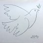 Picasso Pablo  "la colombe de la paix" 1961 lithograph Hand Signed in  Plate