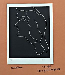 Matisse Henri Variation on a profile II Original engraving initials Hand signed
