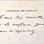Charles De Gaulle Handwritten Greeting card features an original envelope