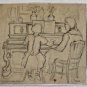 Tourte Suzanne-pencil Drawing on Paper Stamped and hand signed 1942