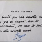 Pierre Messmer Hand signed & Handwritten Greeting card