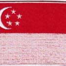Flag Singapore Nation Emblem Badge Iron On Embroidered Patch 3x2