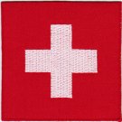 Switzerland Swiss Flag Badge Iron On Embroidered Patch 3x3