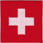 Switzerland Swiss Flag Badge Iron On Embroidered Patch 3x3