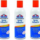 3 cans Elmer`s Multi-Purpose Spray Adhesive, 11 oz, Dries Clear