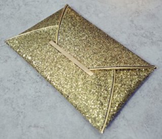 Ultra Thin Sequin Envelope Style Clutch Purse - Gold (color)
