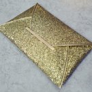 Ultra Thin Sequin Envelope Style Clutch Purse - Gold (color)