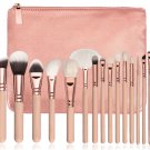 15 Piece Pro Makeup Brush Set - Pink