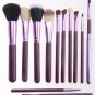 12 Piece Makeup Brush Set - Purple