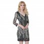 Black Sequin V Collar Slim Package Hip Dress