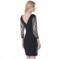 Black Sequin V Collar Slim Package Hip Dress
