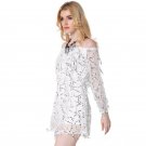 White Chiffon Sexy Strapless Dress Sequins