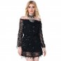 Sexy Chiffon Strapless Dress Sequins Black