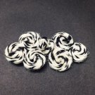 burlap  jute buttons or knots in leaf shape and white and black colour