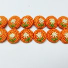 ORANGE CROCHET  BUTTONS