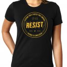 Citizens For A Fascist Free America- RESISTANCE IS CRUCIAL Cheeto Orange Ink - Women's SIZE XL