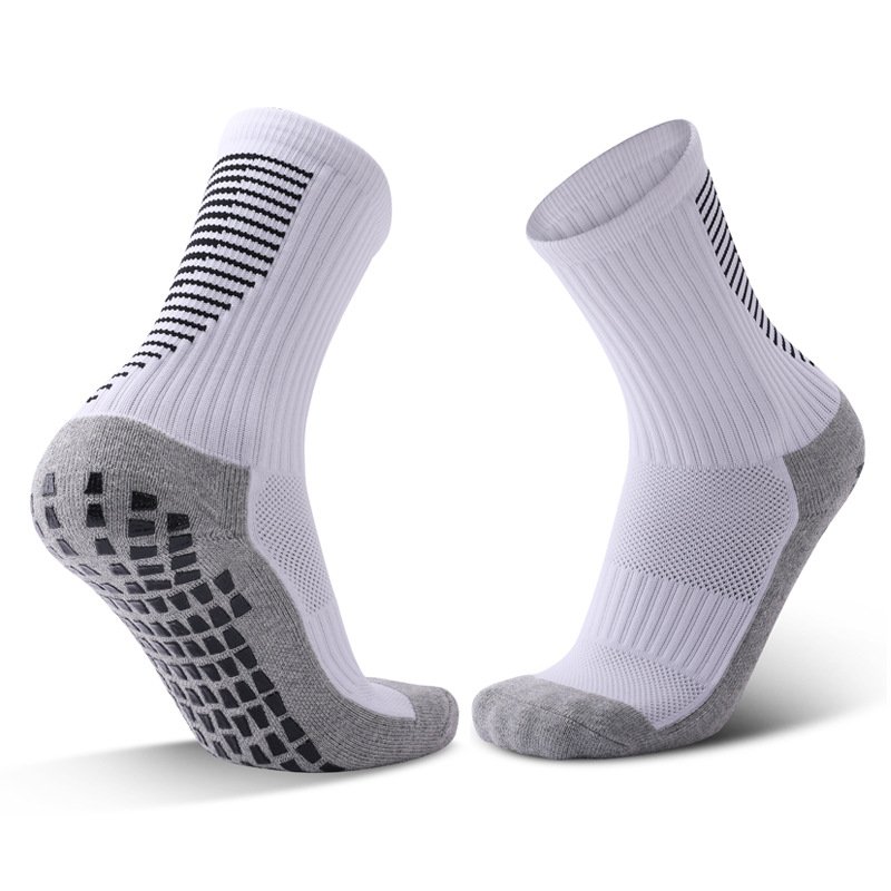 3 Pairs Pack White Soccer Socks Anti Slip Football Training Socks