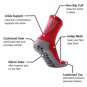 3 Pairs Men's Crew Length Anti Slip Football Grip Socks Red