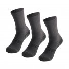 3 Pack Dim Gray Thick Cushioned Elite Socks Men's Sports Socks for Gym