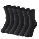 6 Pairs Pack Men's Black Thick Cushioned Dirty Work Socks