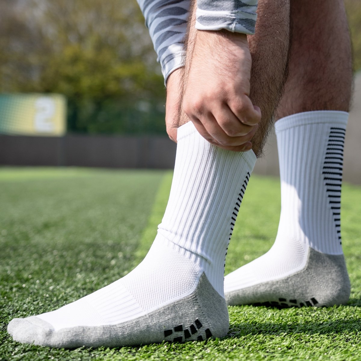 3 Pairs Pack White Soccer Socks Anti Slip Football Training Socks