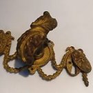 Architectural salvage neo classical style cast iron & gilded brass door handle