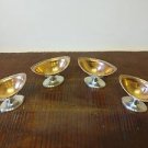 Old Sheffield Plate set of 4 salts gilded antique English 18th century Georgian