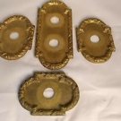 Antique architectural salvage solid cast brass door handle plates set of 4