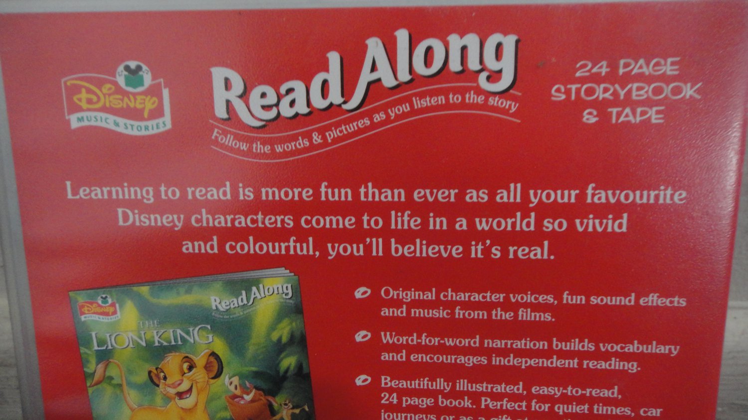 DISNEY'S The LION KING, Read Along book and Tape. Great condition. LOOK!!!