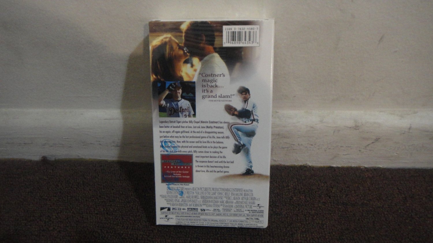 For Love Of The Game Vhs Tape Baseball Pitcher Movie New