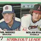 Phil Niekro Nolan Ryan 1977 Strikeout Leaders (#206) 1978 Topps card...Look!!! Phil Niekro Nolan Ryan 1977 Strikeout Leaders (#206) 1978 Topps card...Look!!!