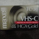 Maxell Camcorder Videocassette TC-30 62m VHS-C HGX-GOLD NEW & Sealed..LooK!