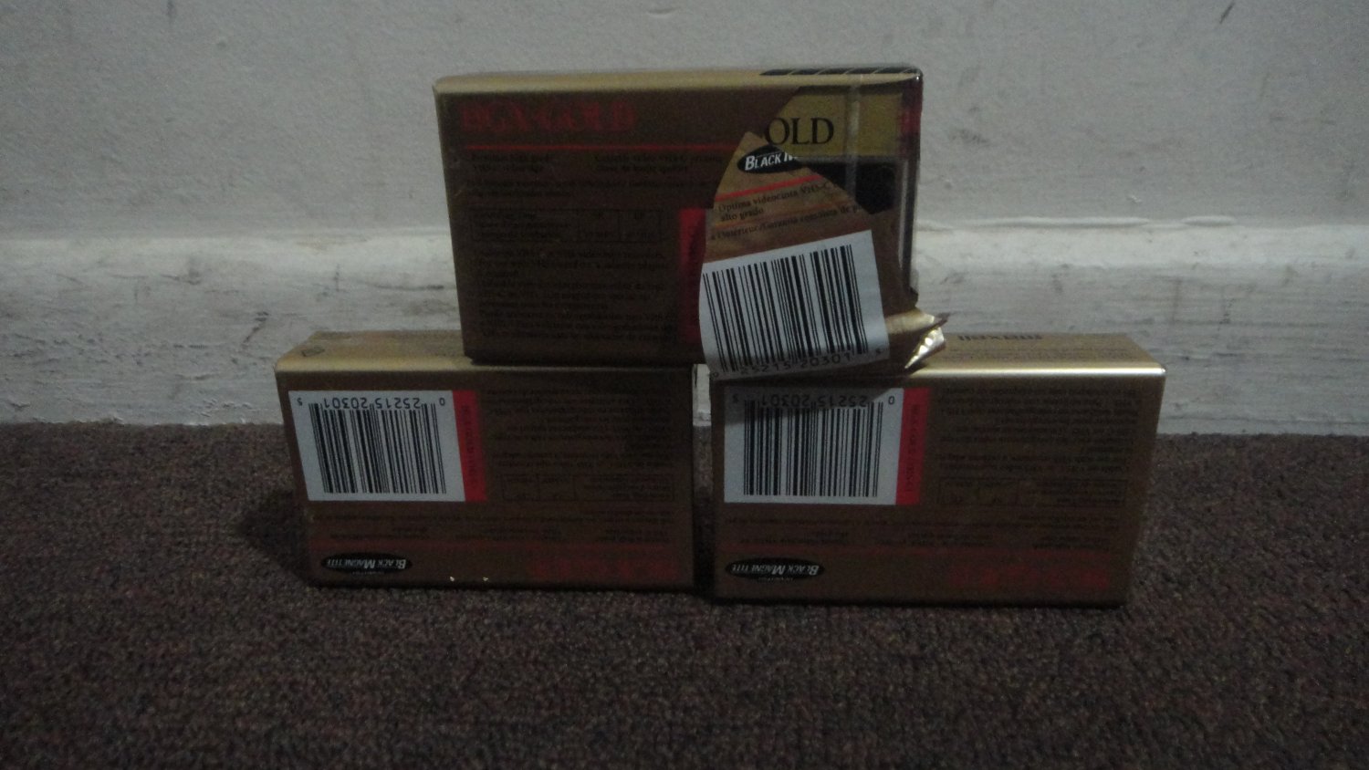 3 Maxell Camcorder Videocassette Tapes VHSC TC30 HGX Gold Premium