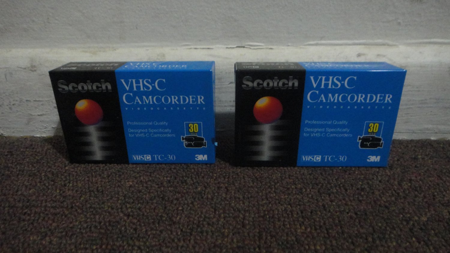 Scotch Blank Video Tape Cassettes VHS-C Camcorder TC-30 (2) New & Sealed..LooK!