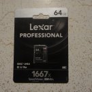 Lexar Professional 1667X 64GB SDXC Uhs-II/U3 Card (LSD64GCBNA1667) brand new look