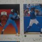 1989 Upper Deck Baseball Cards. One Lot of 4 cards David Cone, Joe Carter. nr mint or better.