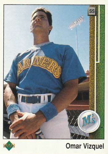 Omar Vizquel Mariners 1989 Upper Deck (RC) Baseball Card. nr mint or better.