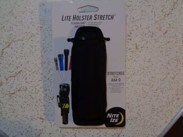 Nite Ize Lite Holster Stretch Black Universal Flashlight Holder, New w/Belt Clip. LOOK!