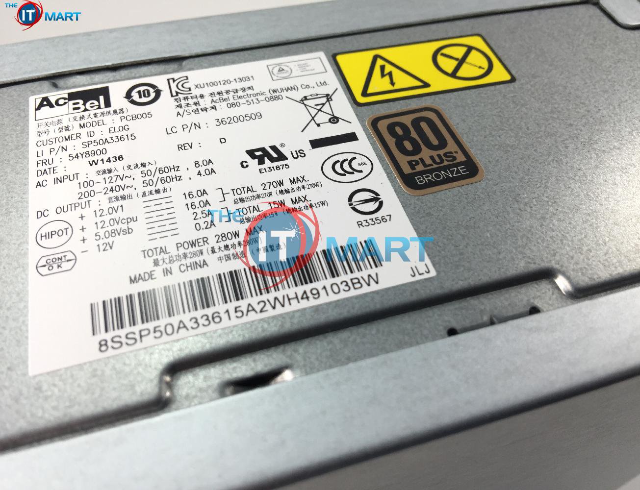 54Y8900 LENOVO THINKSERVER TS140 280W POWER SUPPLY