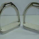 Fillis Stirrup Irons Pair White Rubber Pad 4 3/4" Inch Stainless Steel NEW